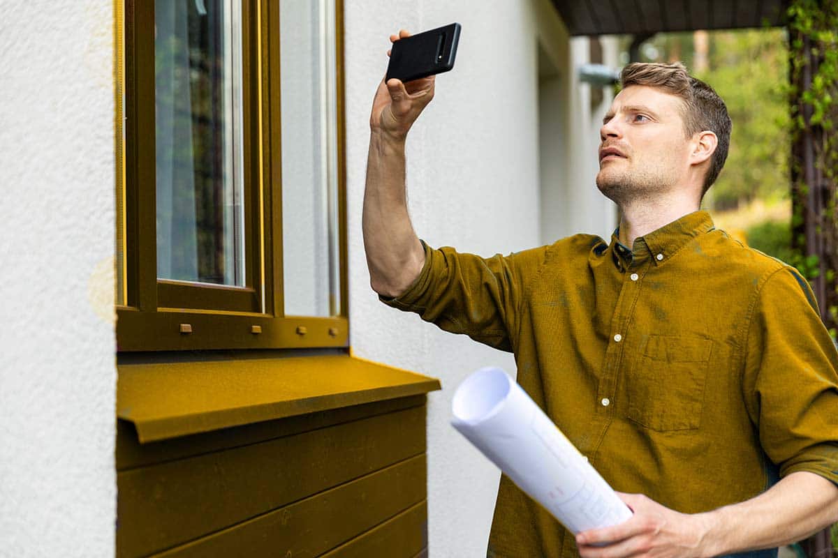 Home inspector examining a house during an appraisal